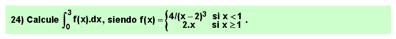 24 Problema resuelto sobre el cálculo de integrales definidas. Ejemplo de aplicación de la regla de Barrow