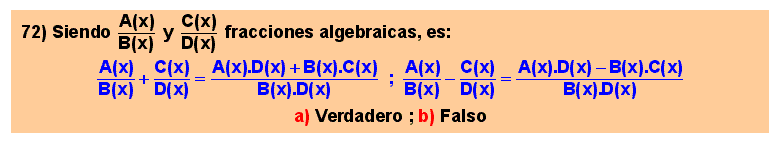 72 Suma y resta de fracciones algebraicas