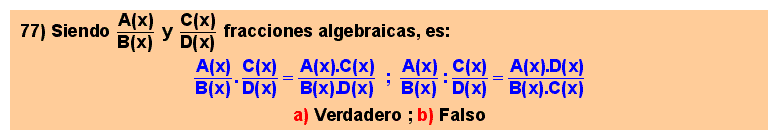 77 Multiplicación y división de fracciones algebraicas