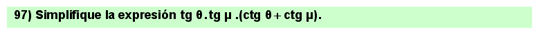 97 Simplificación de expresiones trigonométricas. Ejercicio 2
