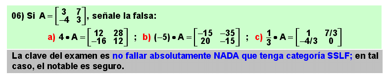 06 Producto de un escalar por una matriz, Álgebra lineal, Matemáticas, Bachillerato, Universidad