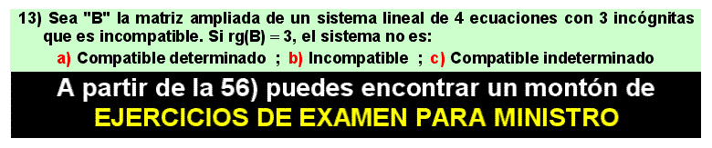 13 Sistemas de ecuaciones lineales, teorema de Rouché-Frobenius-Kroneker, sistema de ecuaciones lineales compatible determinado, compatible indeterminado, incompatible, matemáticas, álgebra lineal, bachillerato, universidad