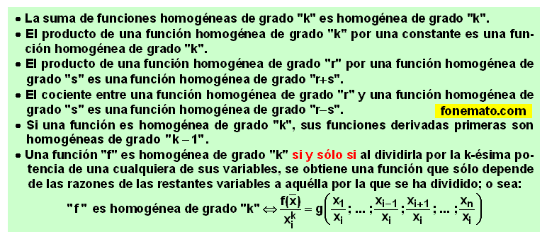02 • • • <TT>Propiedades de las funciones homogéneas:</TT>
