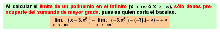 10 Límite de un polinomio en el infinito