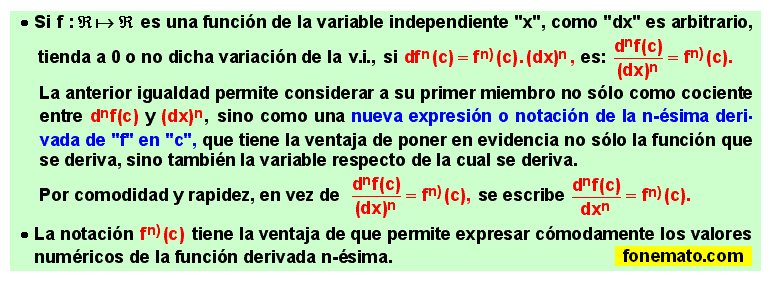 11 Otra notación para las derivadas de orden superior