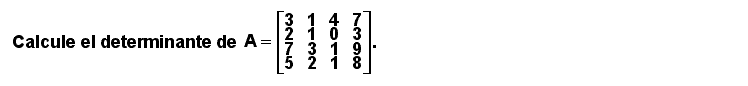19.02 Ejercicio (Determinante de matriz cuadrada de orden 4)