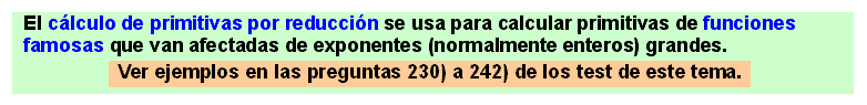 18 Cálculo de primitivas por reducción
